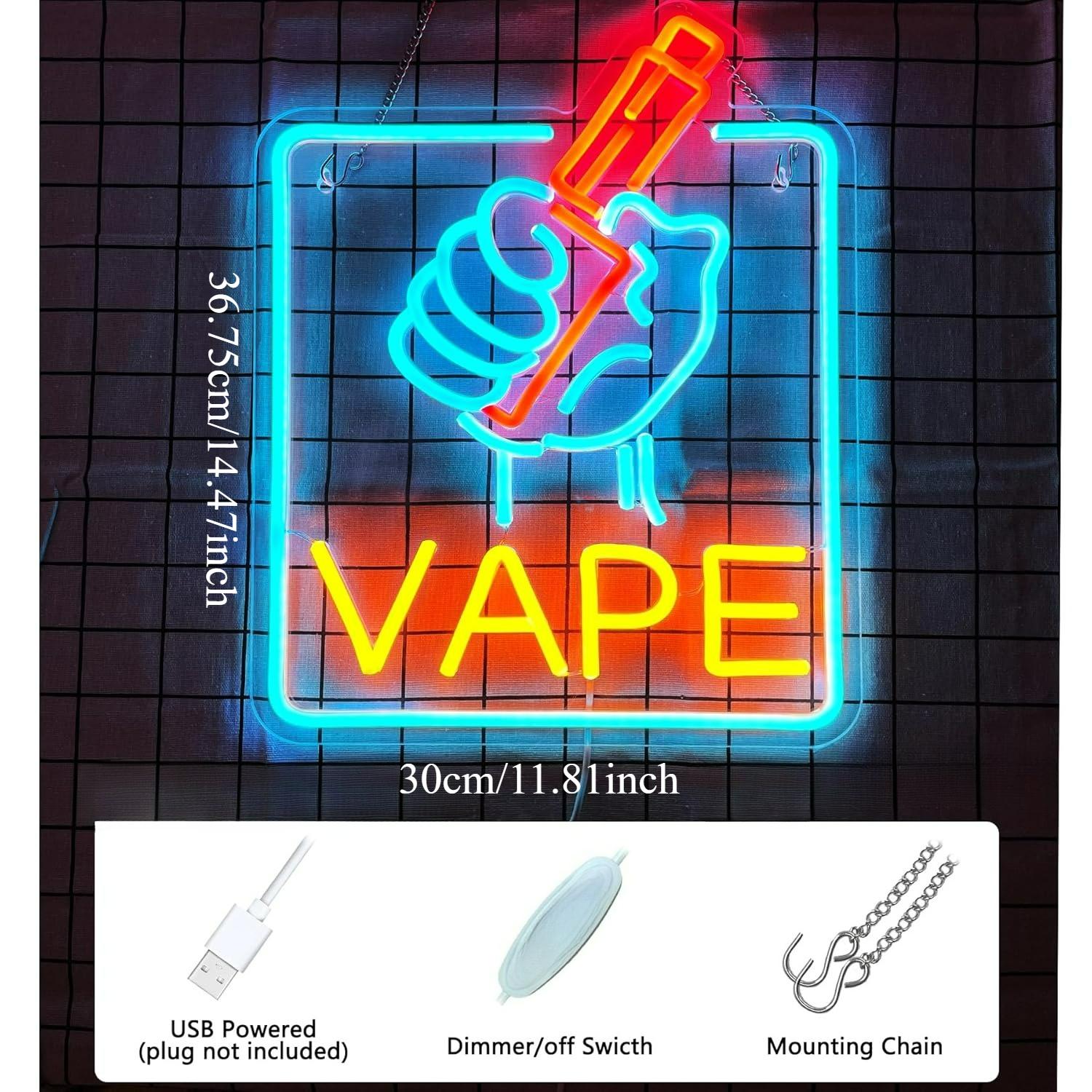 VAPE Neon Sign USB Dimmable LE - Vaping Store ulasan dan harga